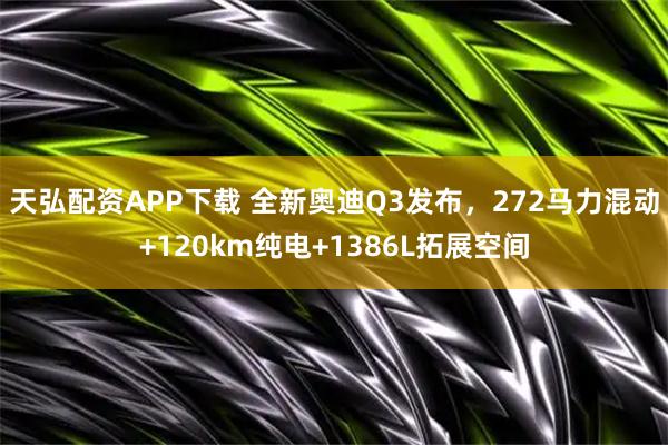 天弘配资APP下载 全新奥迪Q3发布，272马力混动+120km纯电+1386L拓展空间